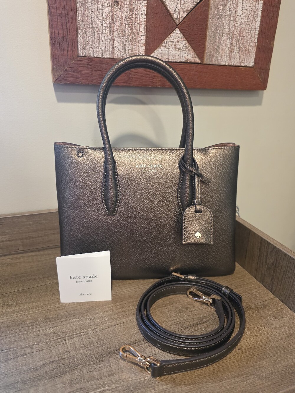 Kate Spade Eva Small Top Zip Satchel Metallic Ash
